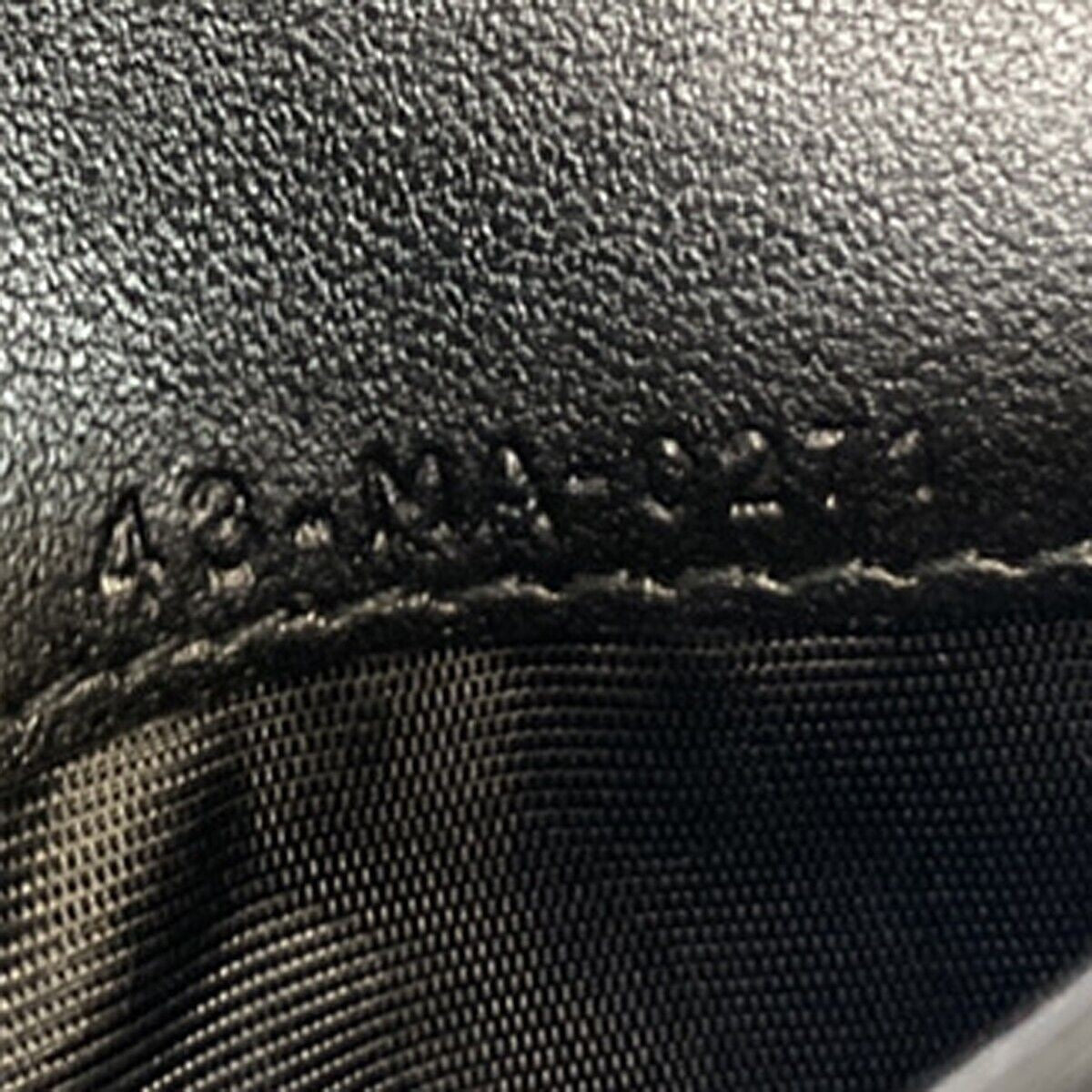 CHRISTIAN DIOR Logo Saddle Trifold Wallet Purse Leather Black GHW Italy 11RK018