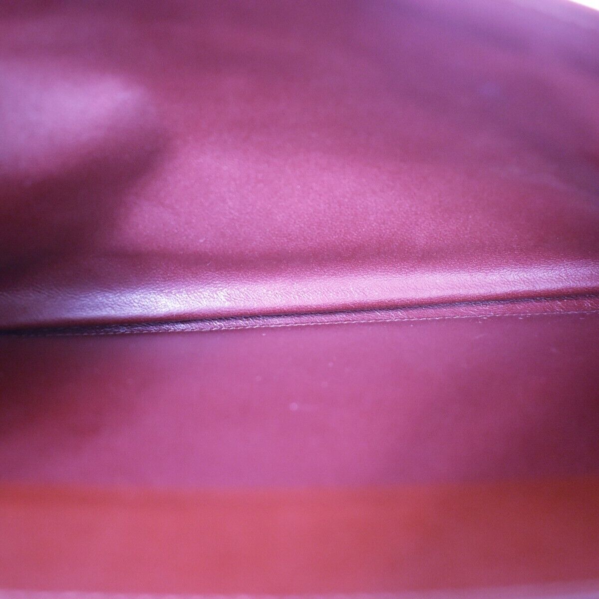 MUST DE CARTIER 2C Logo Wallet Clutch Hand Bag Leather Bordeaux Gold 09EA018
