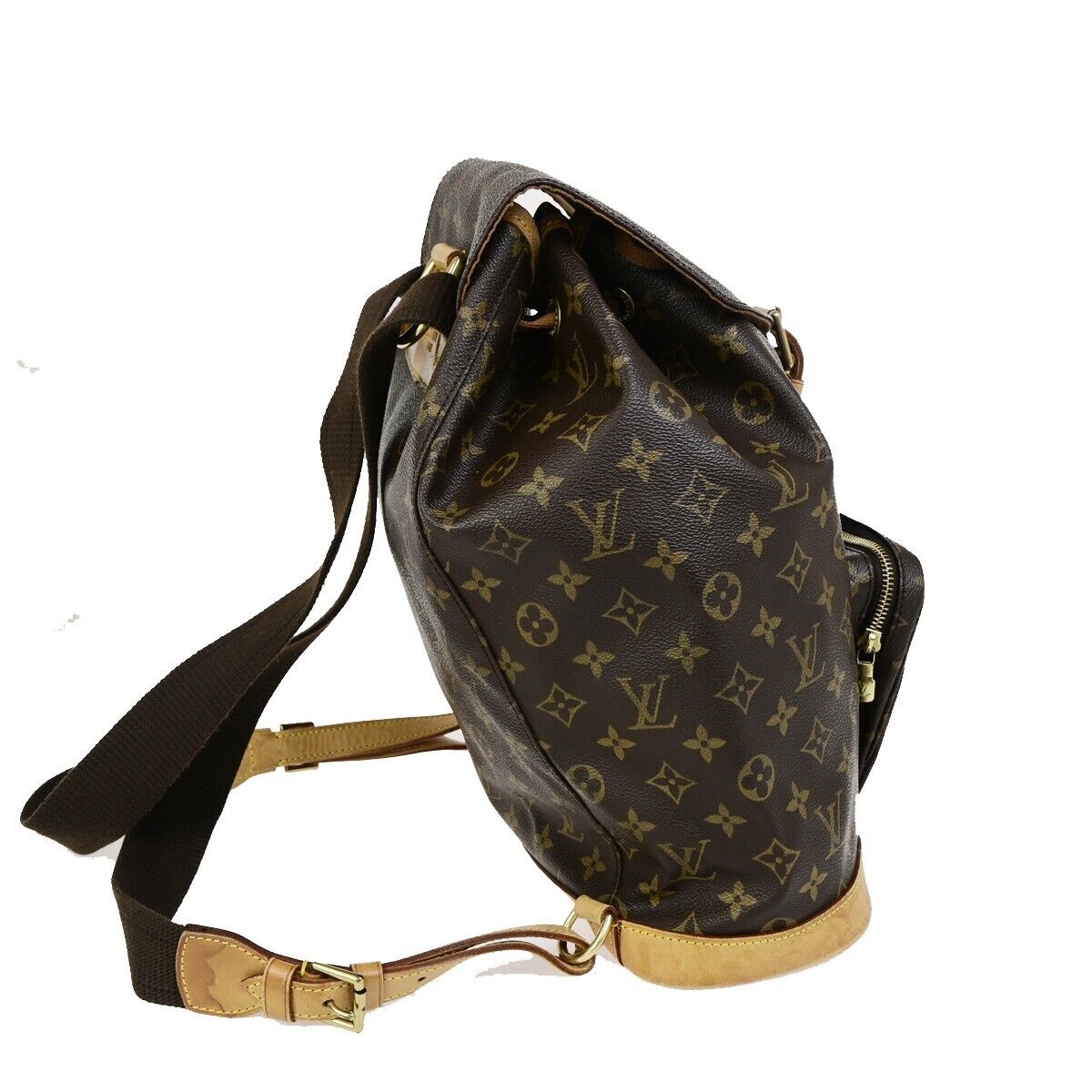 LOUIS VUITTON Montsouris GM Backpack Bag Monogram Leather Brown M51135 13EC875