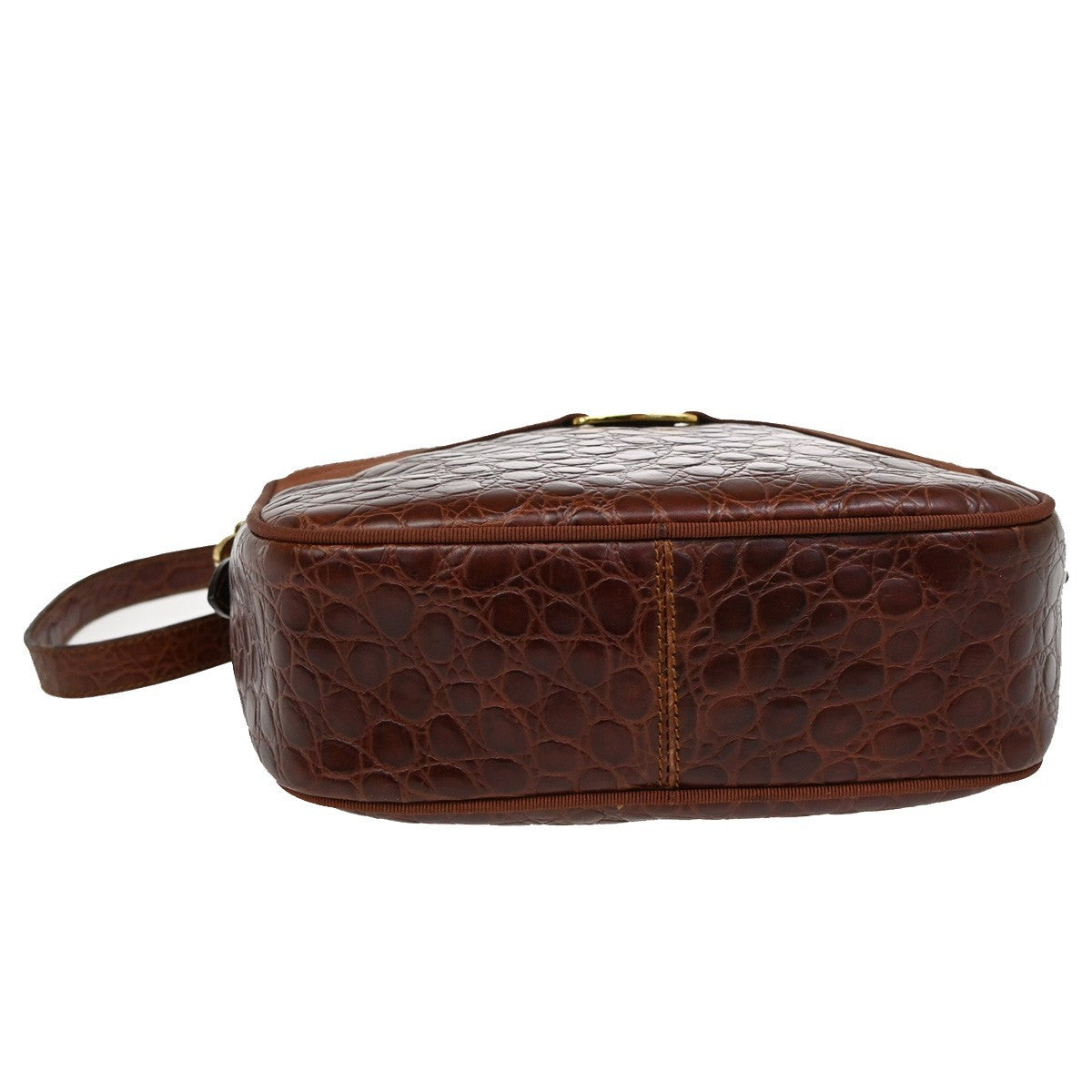 SALVATORE Ferragamo Vara Crossbody Shoulder Bag Embossing Leather Brown 67KP169