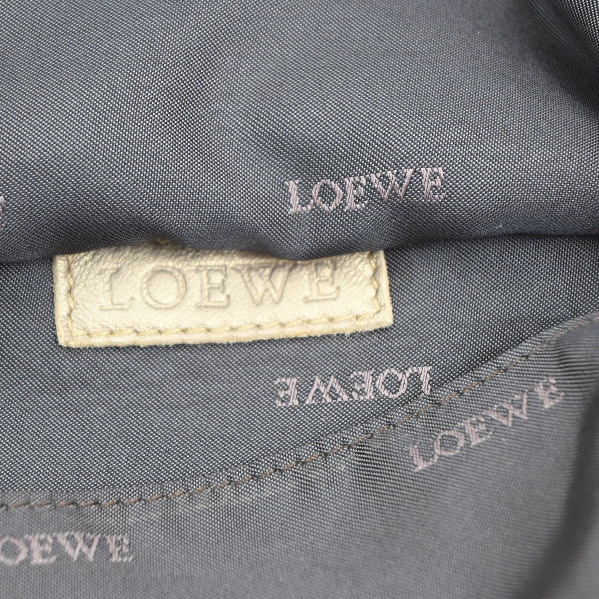 LOEWE Anagram Logo Nappa Aire One Shoulder Hand Bag Leather Beige Spain 34KC260