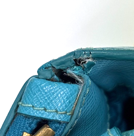PRADA Galleria 2way Shoulder Hand Bag Saffiano Leather Blue Italy GHW 12KC931