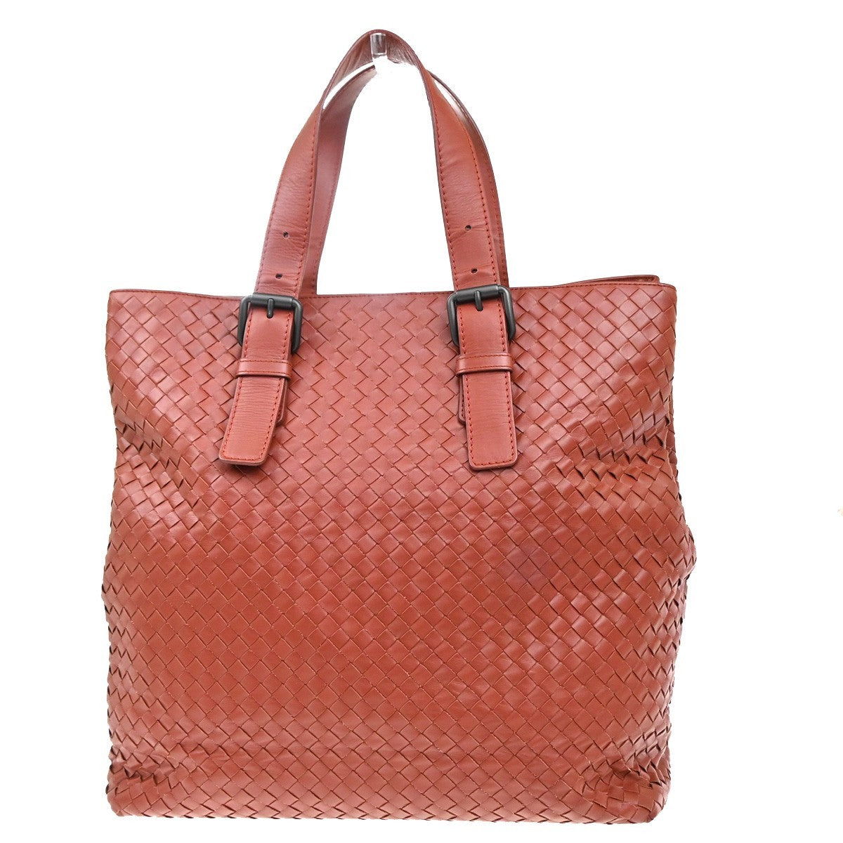 BOTTEGA VENETA Logo Intrecciato Shoulder Hand Bag Leather Red Italy 91MA191