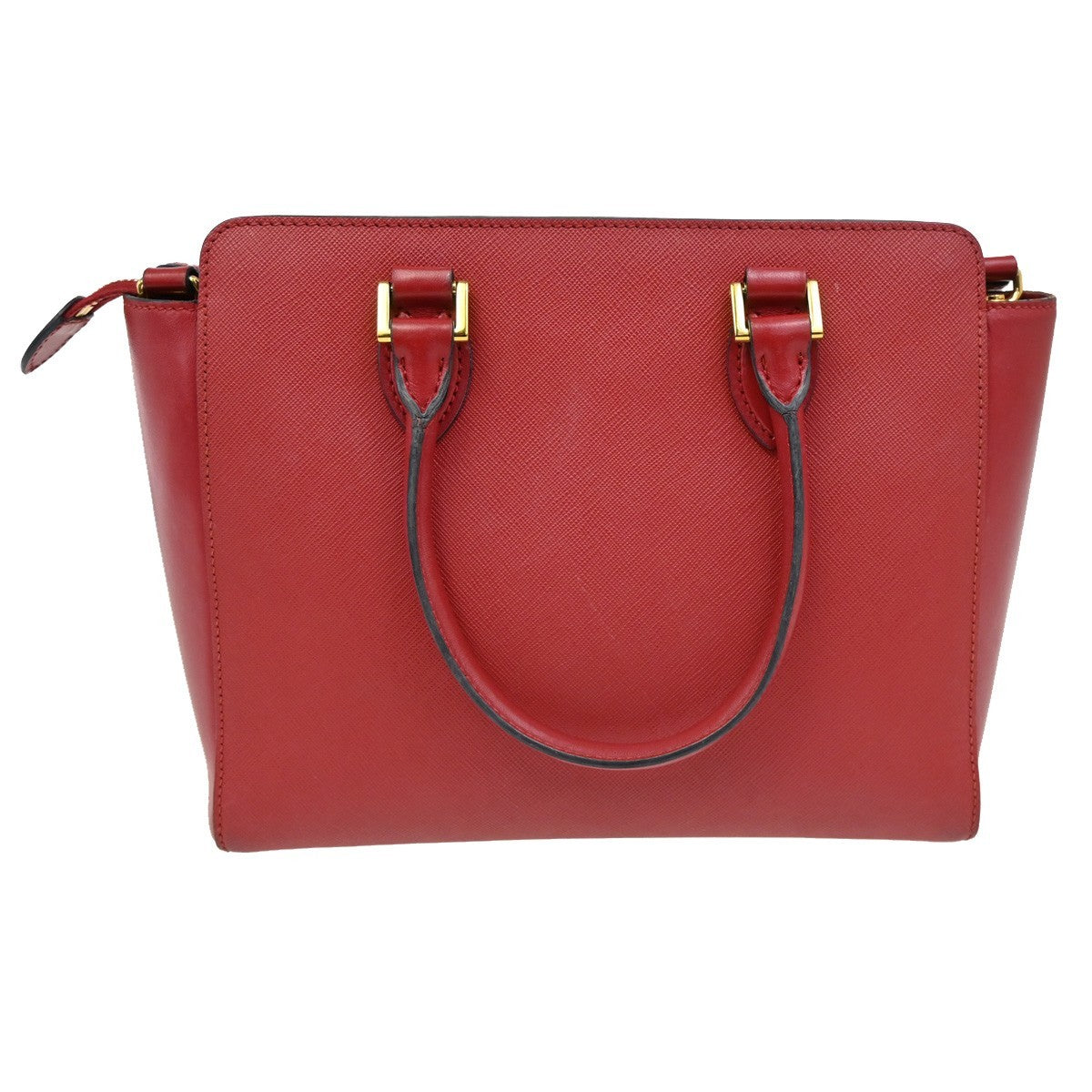 PRADA Logo 2Way Shoulder Hand Bag Saffiano Leather RED GHW 11TA080