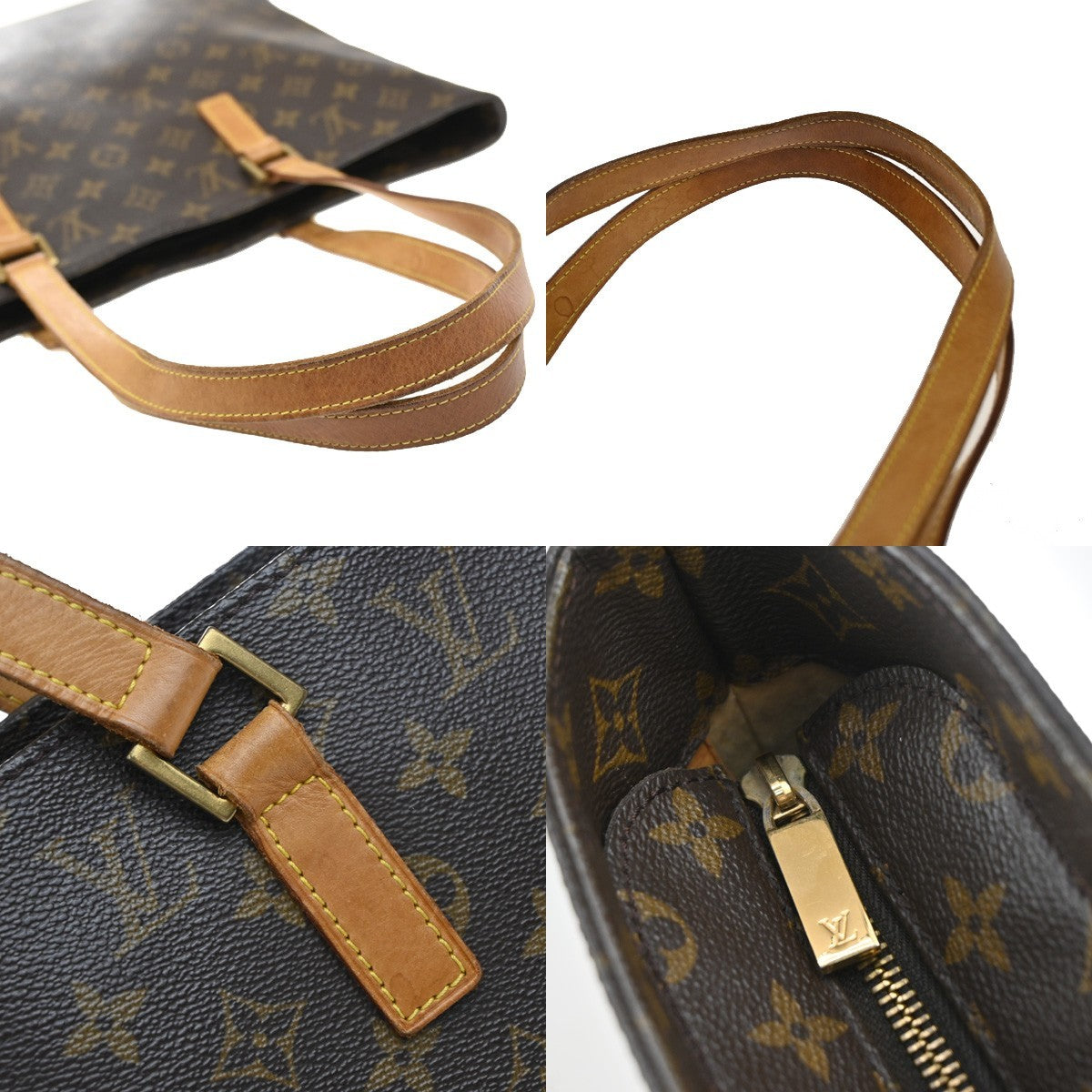 LOUIS VUITTON Logo Luco Shoulder Tote Bag Monogram Leather Brown M51155 85EF827