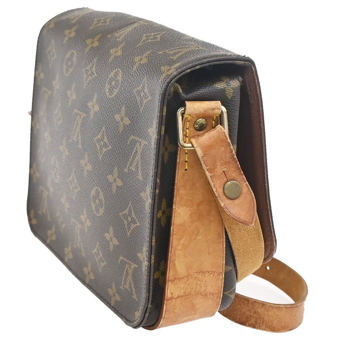 LOUIS VUITTON Cartouchiere MM Shoulder Bag Monogram Leather Brown M51253 64KC765