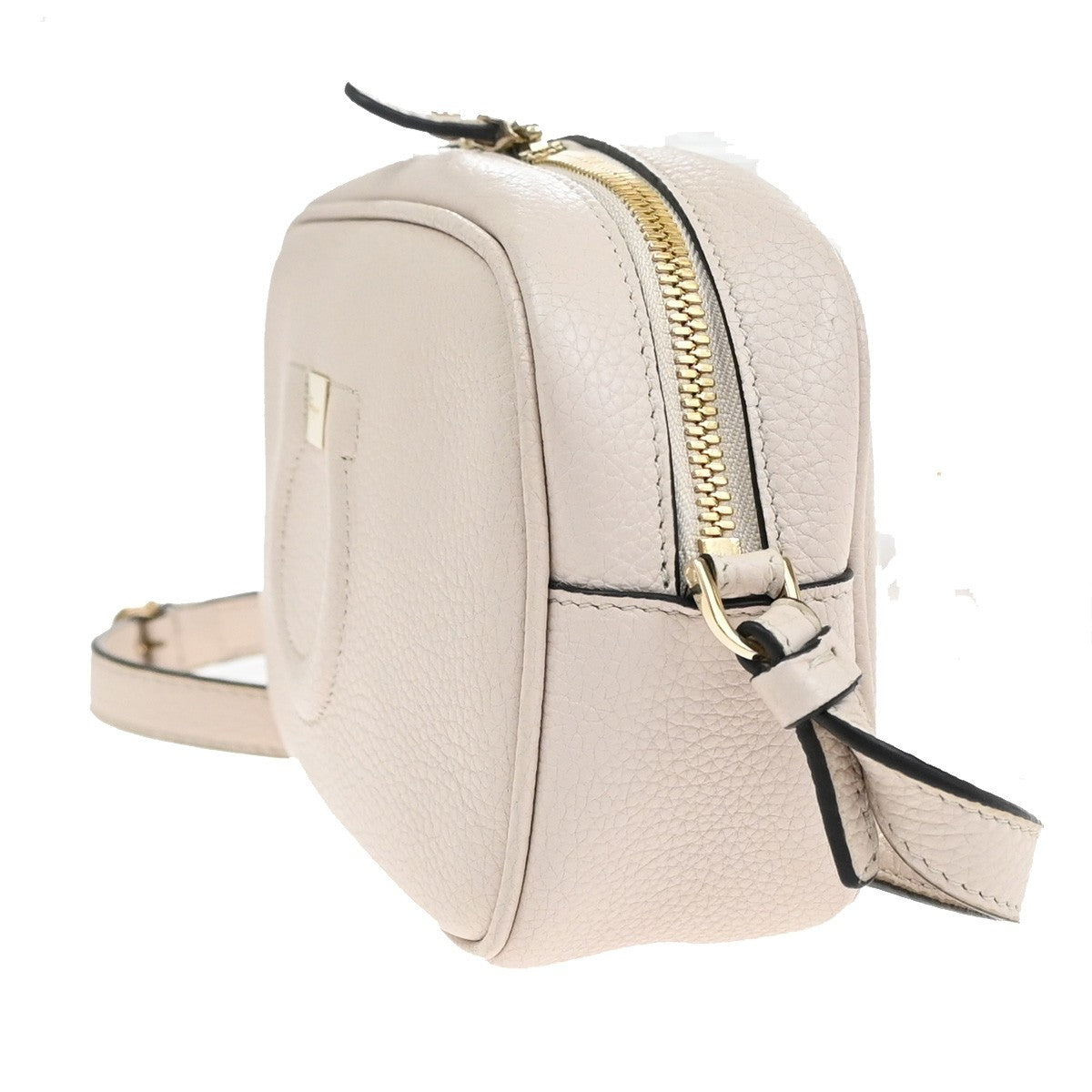 SALVATORE FERRAGAMO Logo Gancini Mini Shoulder Bag Leather White GWH 38EF396