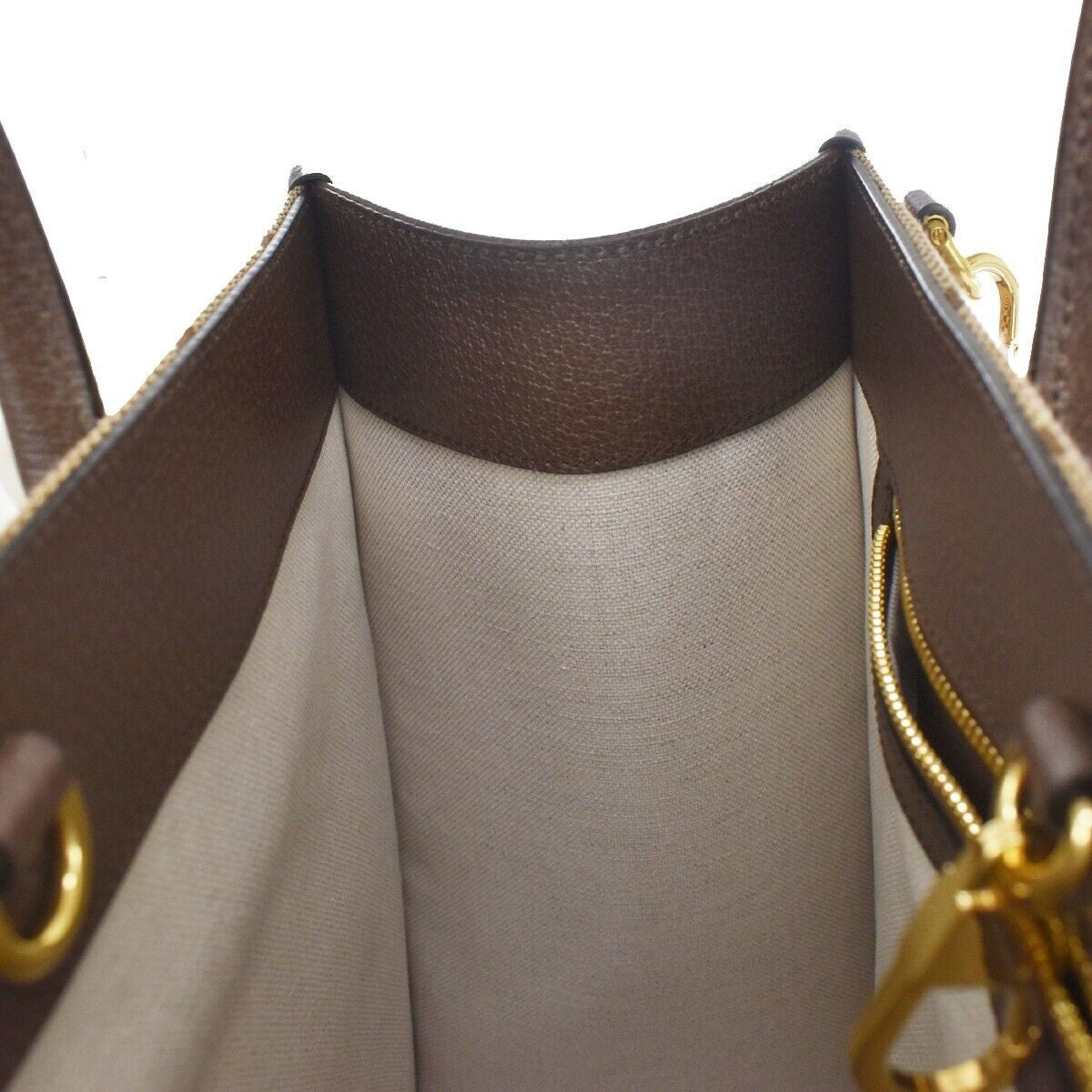 GUCCI Jumbo GG 2Wy Shoulder Hand Bag Canvas Leather Brown Gold Italy 641RC768