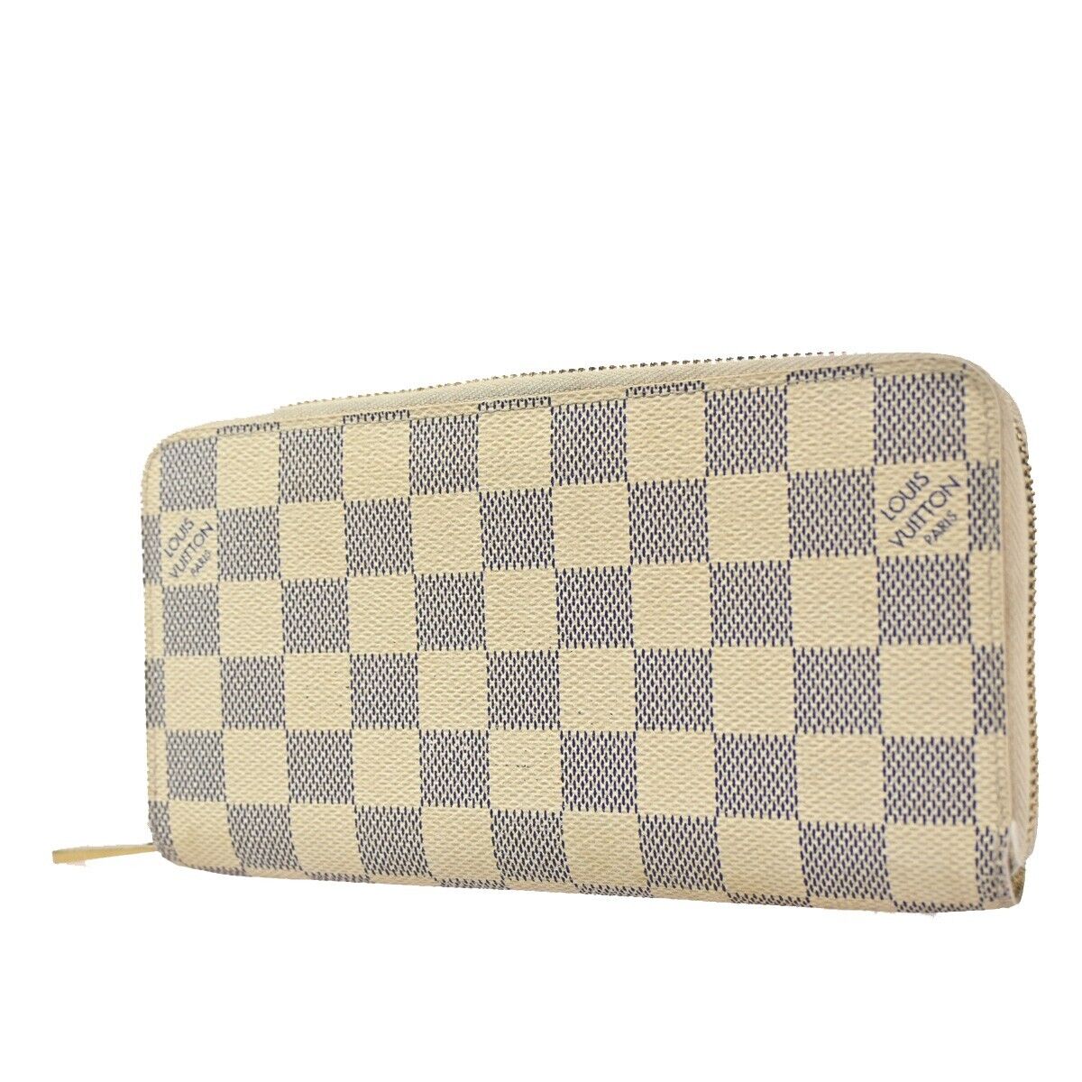 LOUIS VUITTON Zippy Wallet Long Bifold Damier Azur Leather WE N60019 65EA879