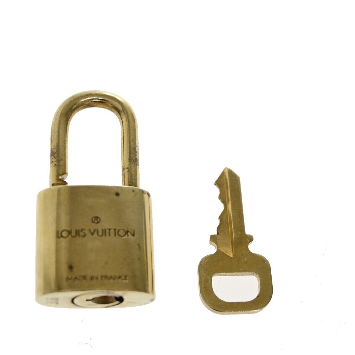LOUIS VUITTON LV 10 SET PADLOCK KEY BAG CHARM CADENA GOLD PLATED FRANCE 80SH830