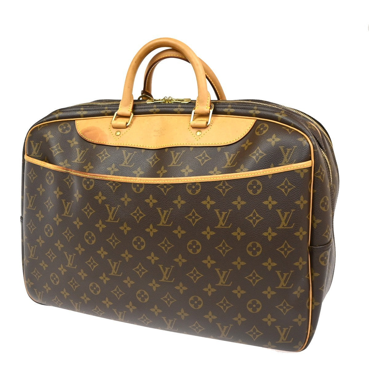 LOUIS VUITTON Alize 24H Travel Hand Bag Monogram Leather Brown M41399 86CA749