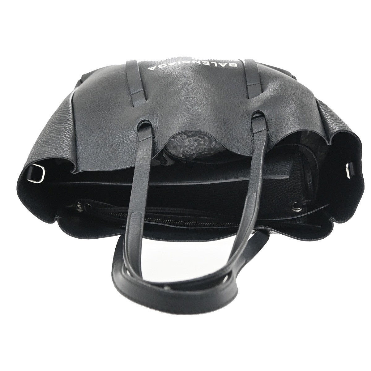 BALENCIAGA Logo Everyday Tote XS Shoulder Hand Bag Leather Black 83EF081