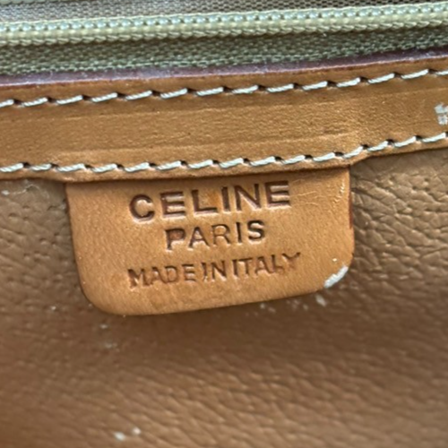 CELINE Macadam Pattern Shoulder Tote Bag PVC Leather Brown Gold Italy 69KC468