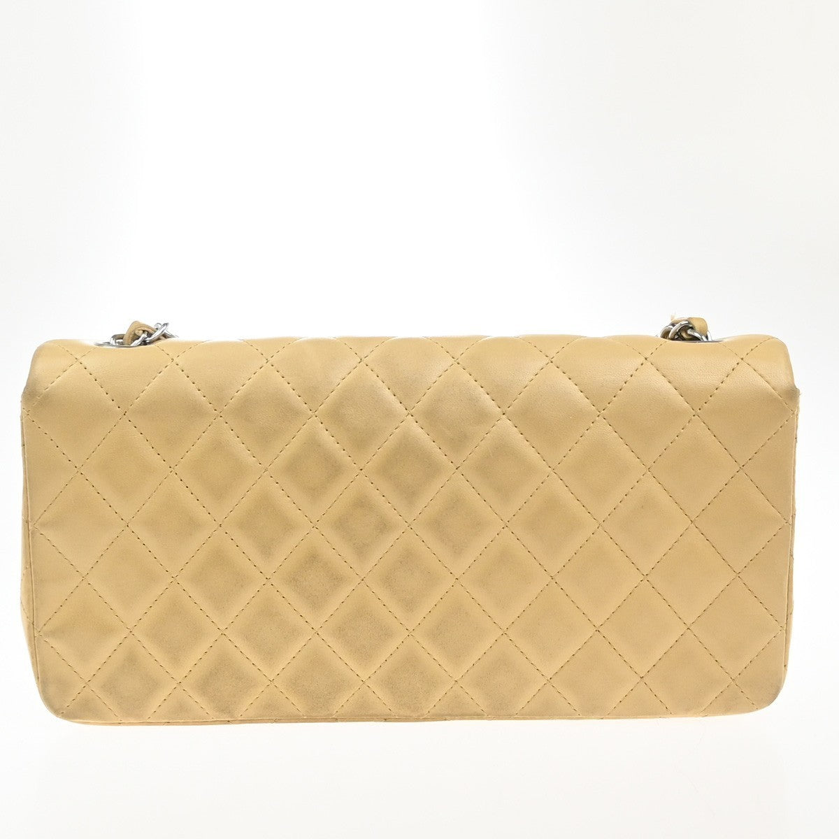 CHANEL CC Logo Matelasse Chain Shoulder Bag Leather Beige GHW 332RP020