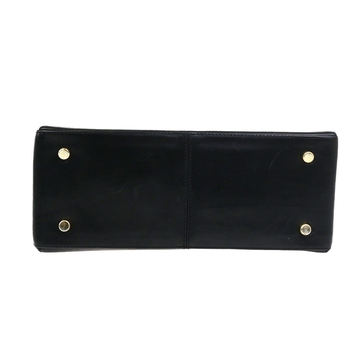 SALVATORE FERRAGAMO Logo Gancini Hand Bag Leather Black GHW Italy 38KD151