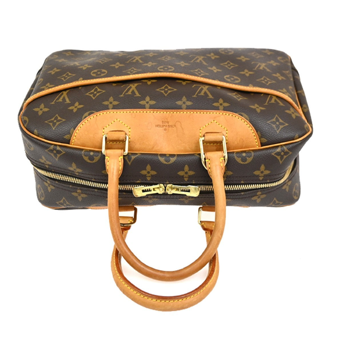 LOUIS VUITTON LV Logo Deauville Hand Bag Monogram Leather Brown M47270 16CA812