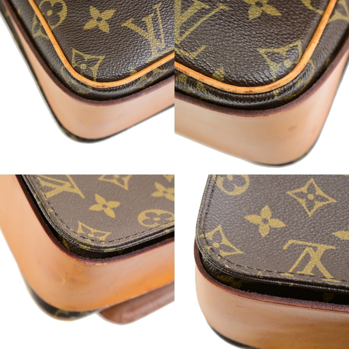 LOUIS VUITTON Cartouchiere GM Shoulder Bag Monogram Leather Brown M51252 31FB343