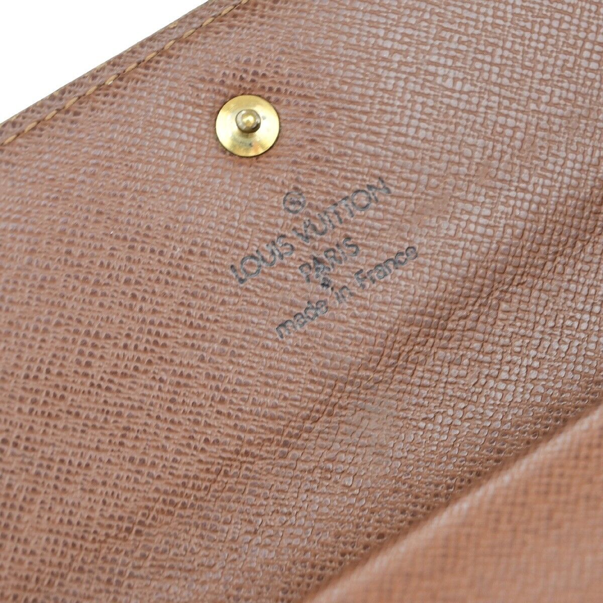 LOUIS VUITTON LV Logo 2 Set Bifold Wallet Monogram Leather Brown 01ED973