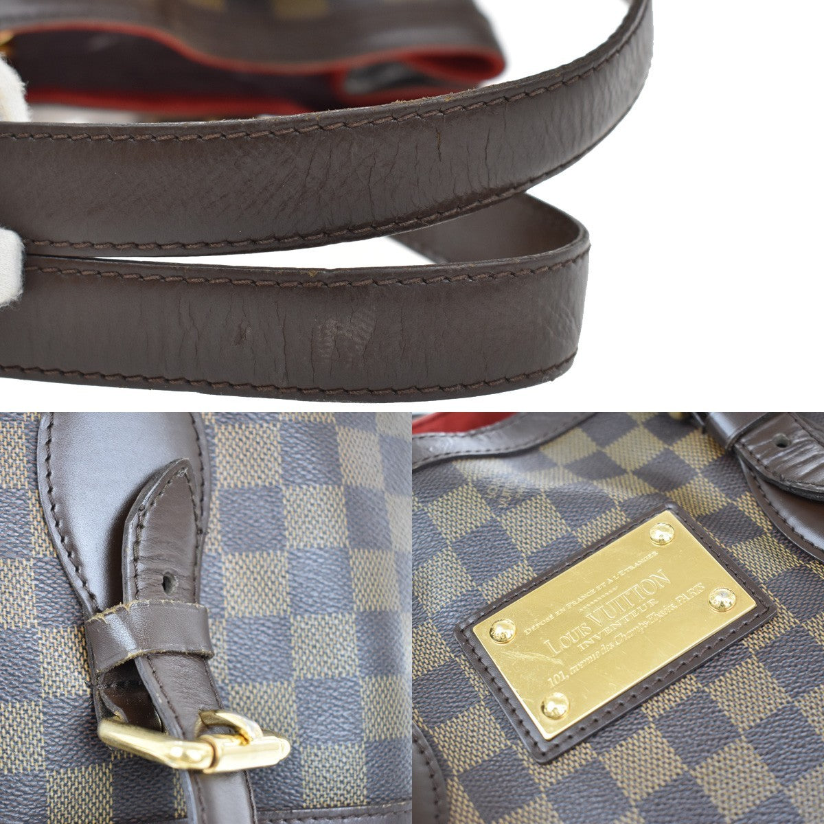 LOUIS VUITLOUIS VUITTON Hampstead MM Shoulder Bag Damier Leather N51204 16KB253