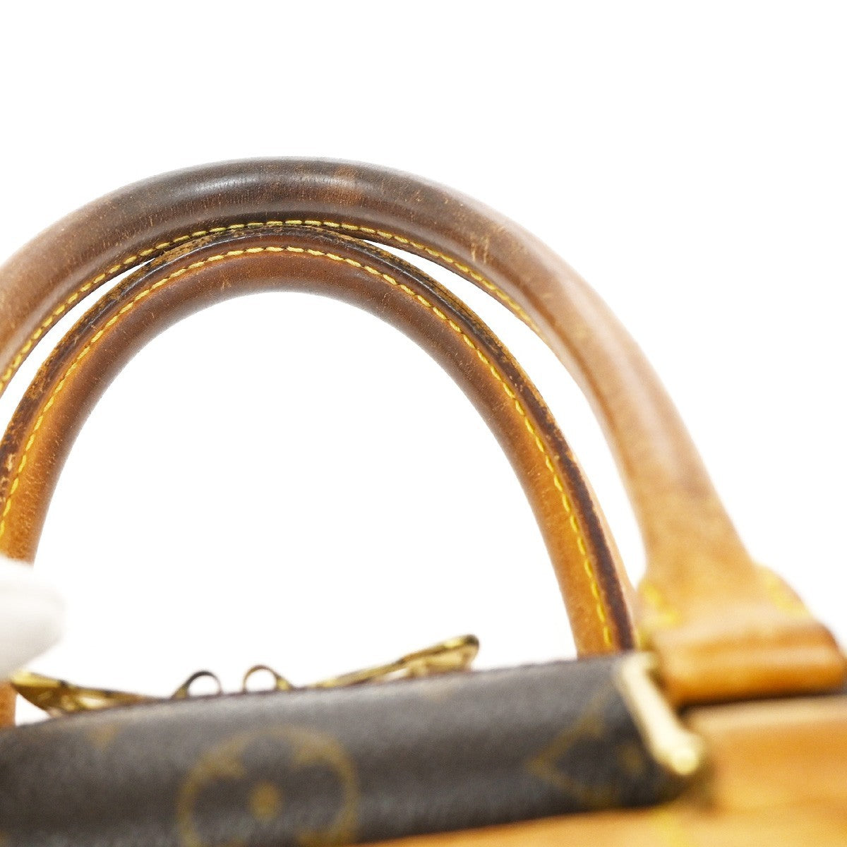 LOUIS VUITTON LV Logo Deauville Hand Bag Monogram Leather Brown M47270 37YH878