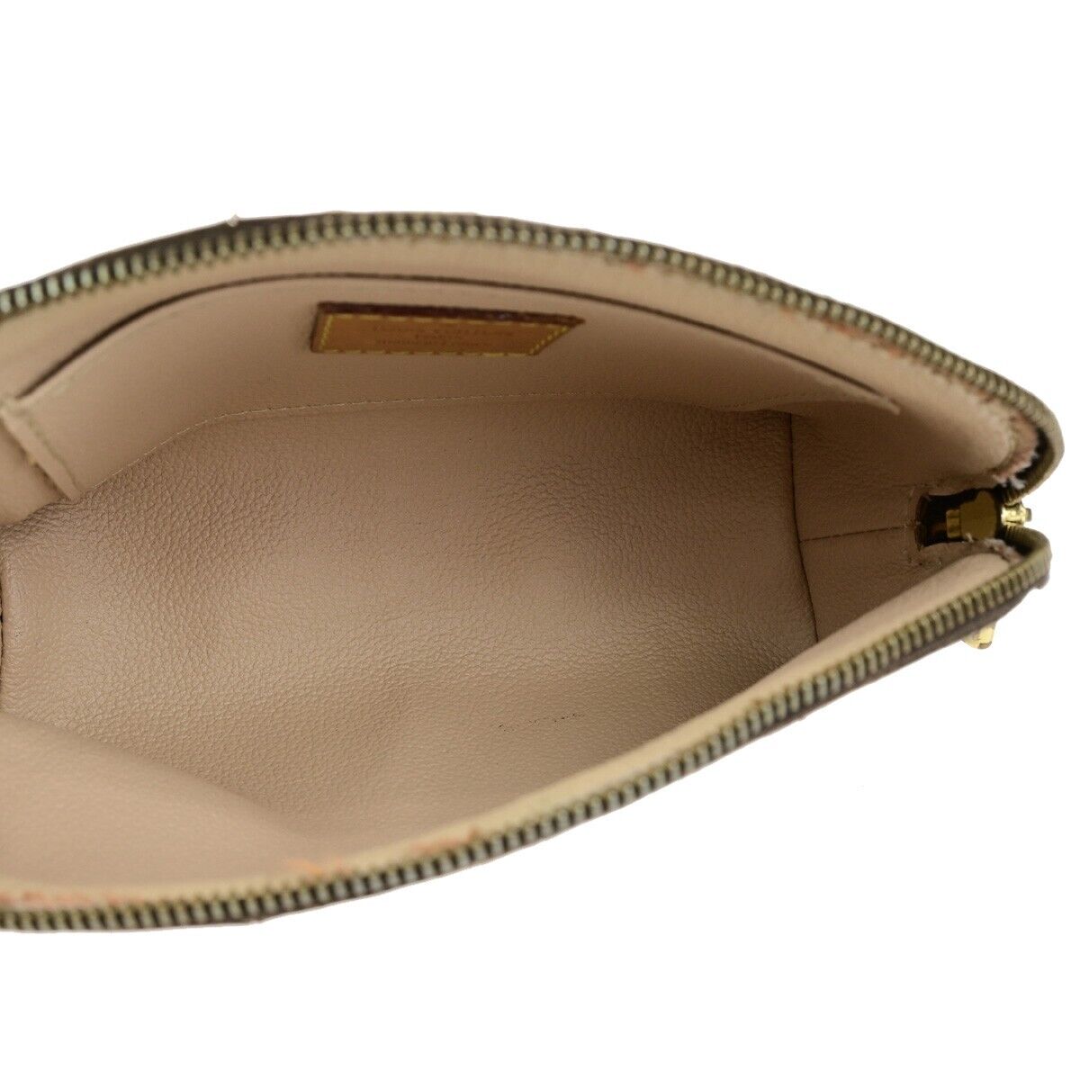 LOUIS VUITTON Pochette Cosmetic Pouch Bag Monogram Leather Brown M47515 05ED262