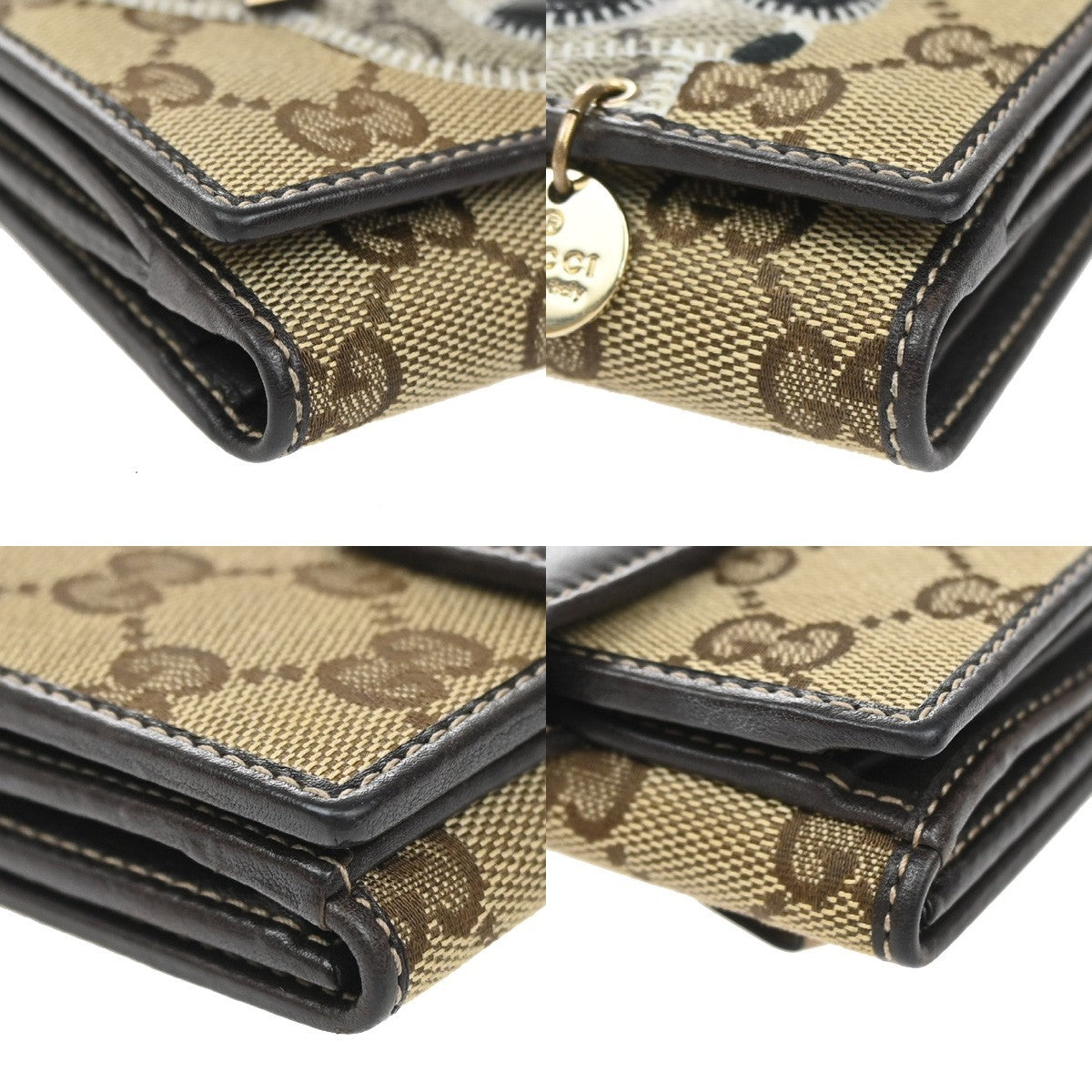 GUCCI Guccioli Chihuahua GG Bifold Wallet Purse Canvas Leather BN Italy 31YJ160
