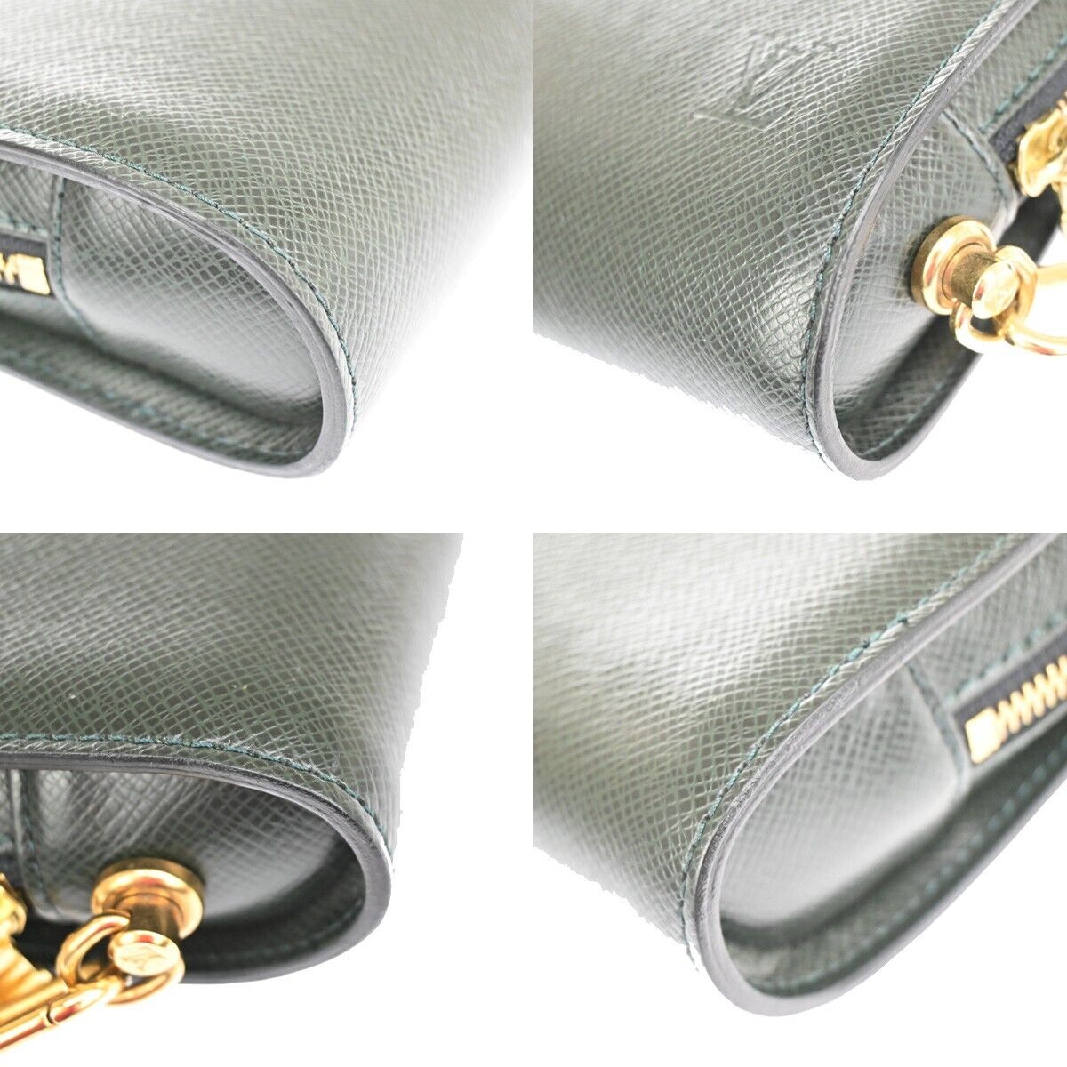 LOUIS VUITTON LV Logo BAIKAL Clutch Hand Bag Taiga Leather Epicea M30184 63FA407