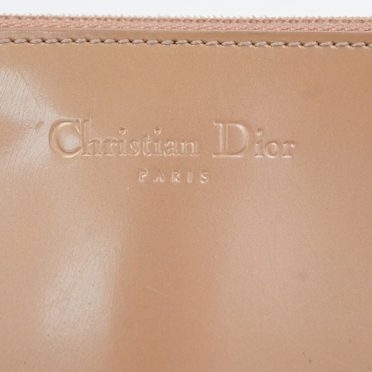 CHRISTIAN DIOR  Crossbody Shoulder Bag Patent Leather Beige SHW Italy 05CA914