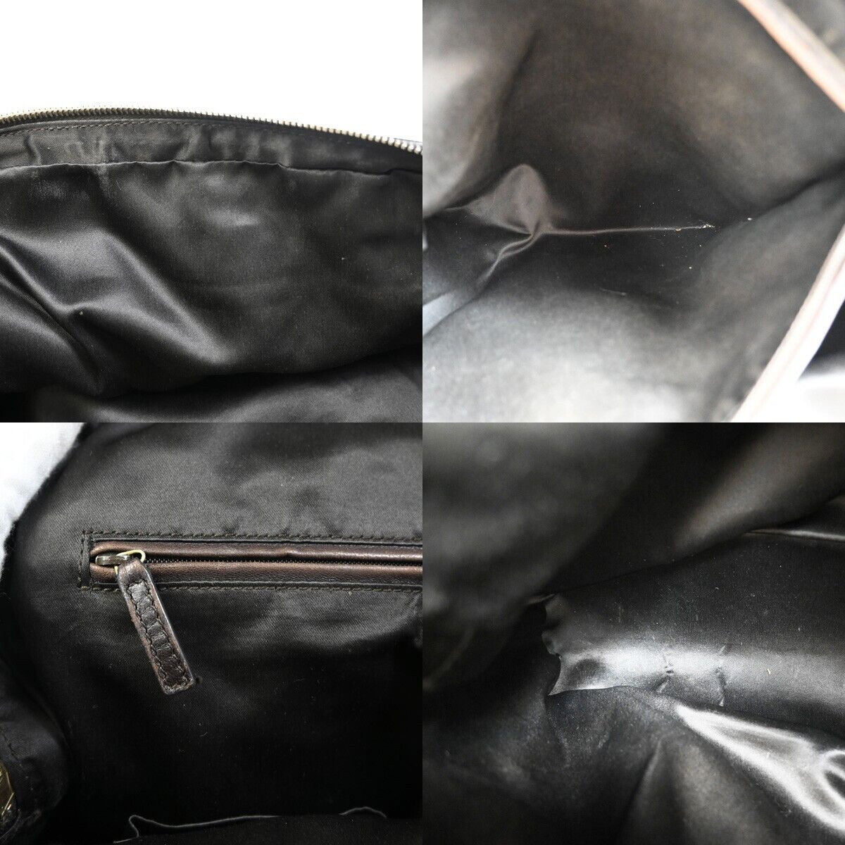 YVES SAINT LAURENT YSL Logo Rive Gauche Hand Bag Soft Leather Brown 65SH775