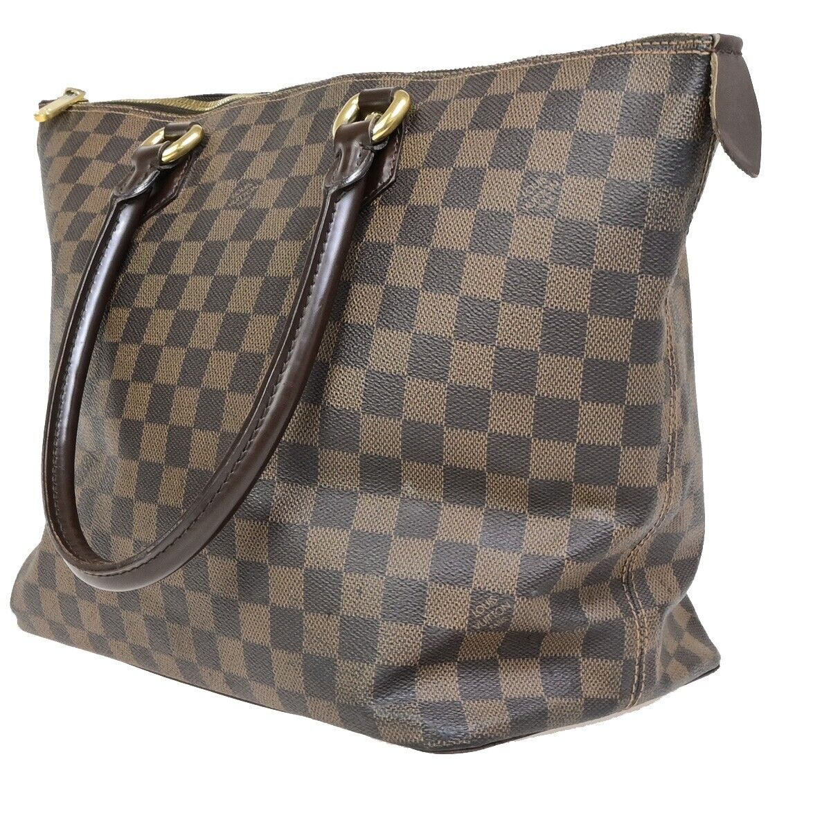 LOUIS VUITTON Saleya MM Shoulder Bag Damier Ebene Leather Brown N51182 72EC496
