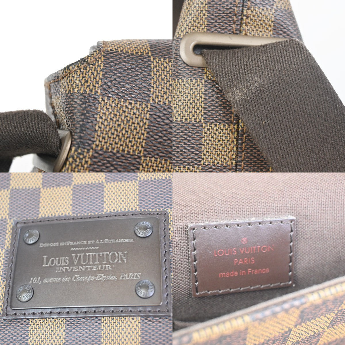 LOUIS VUITTON Brooklyn PM Shoulder Bag Damier Ebene Leather Brown N51210 27KC795