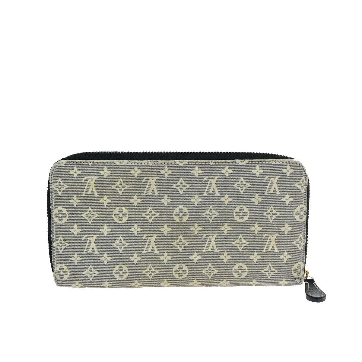LOUIS VUITTON LV Zippy Wallet Monogram Ideal Canvas Leather Gray M63010 04EC258