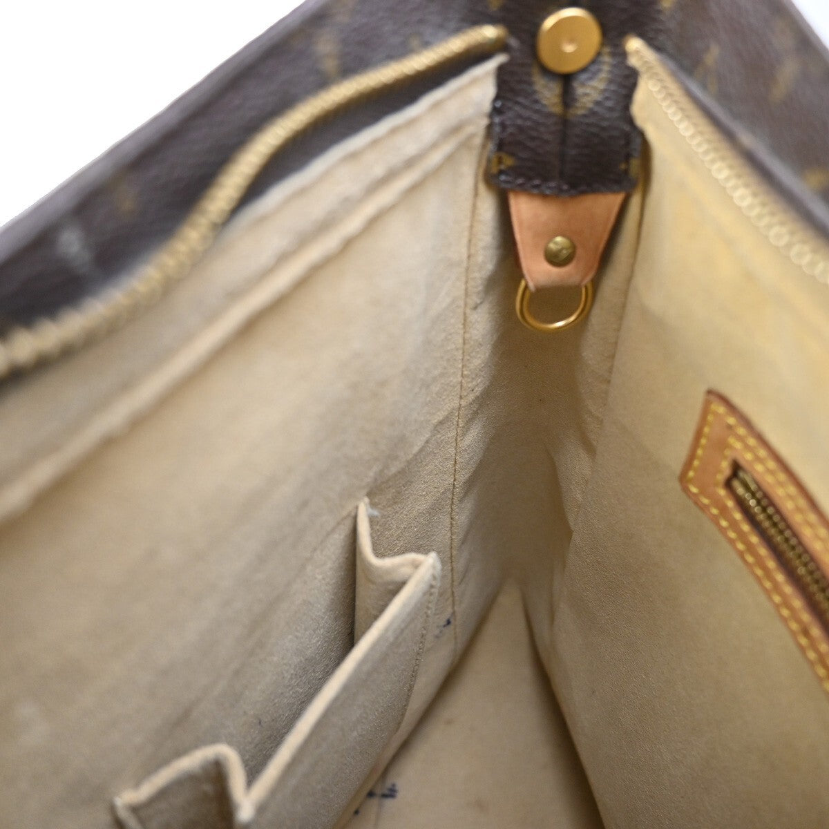 LOUIS VUITTON Logo Looping GM Shoulder Bag Monogram Leather Brown M51145 30FB573
