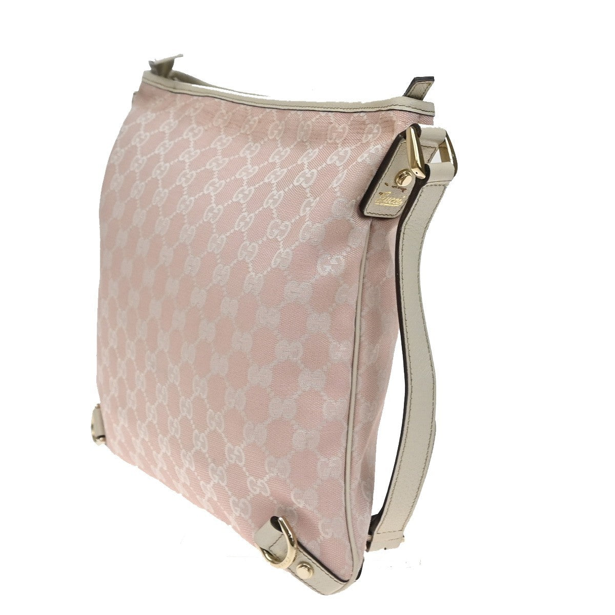 GUCCI Abbey GG Pattern Crossbody Shoulder Bag Canvas Leather Pink Italy 67YJ159