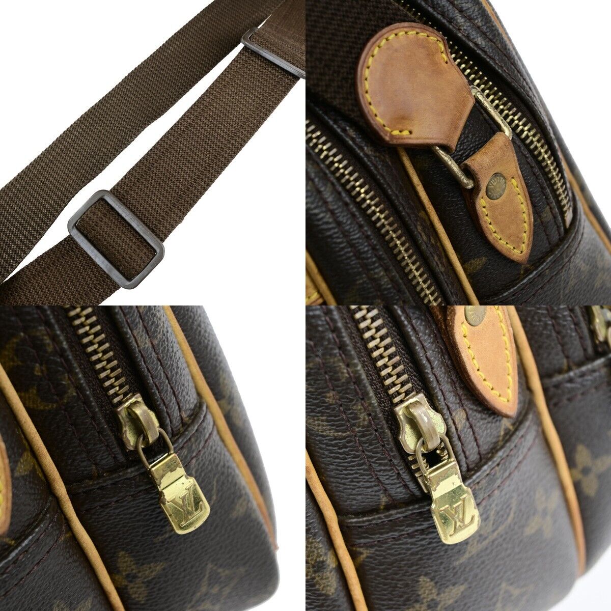 LOUIS VUITTON Reporter PM Crossbody Shoulder Bag Monogram Leather M45254 34ED253