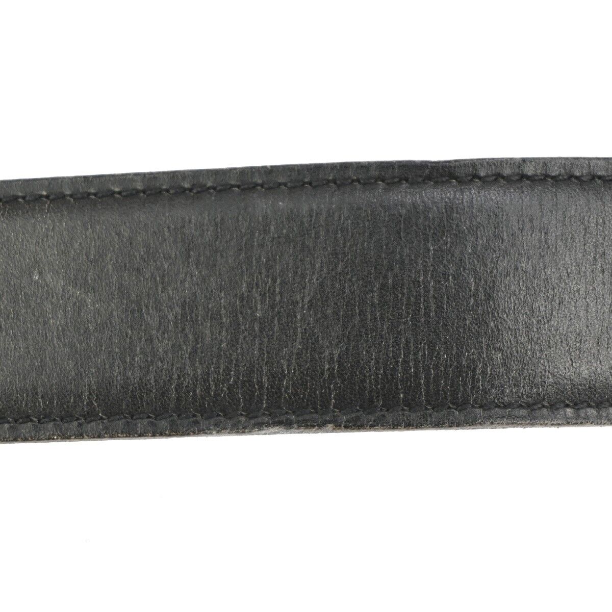 HERMES H Logo Constance Reversible Buckle Belt #68 Leather Black Gold 86YD916