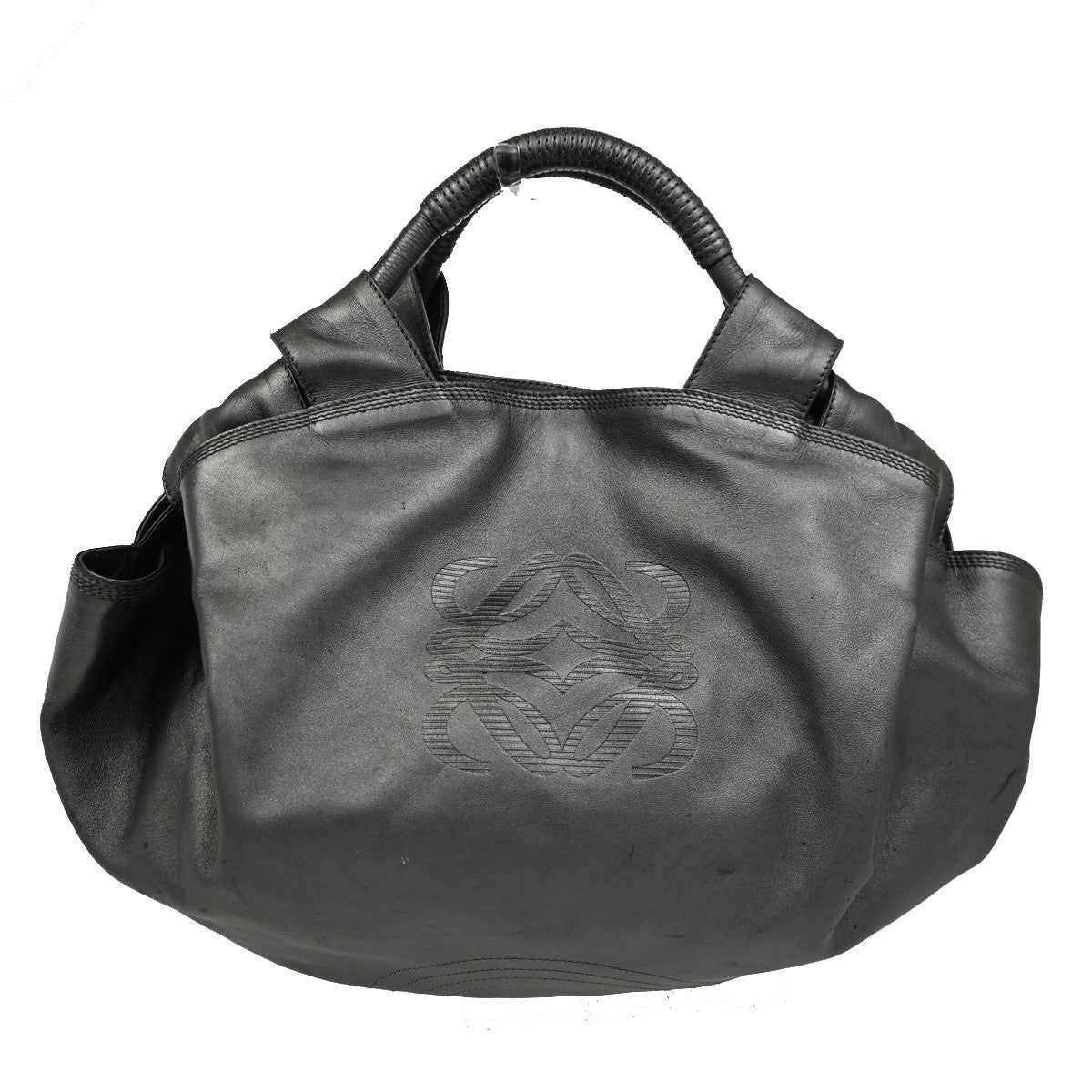 LOEWE ANAGRAM Logo Aire Handbag Nappa Leather Gray SHW Spain 85CA575