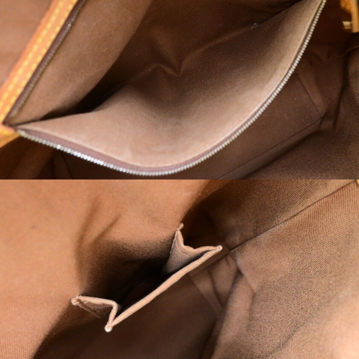 LOUIS VUITTON Cabas Mezzo Shoulder Bag Monogram Leather Brown M51151 73ED147