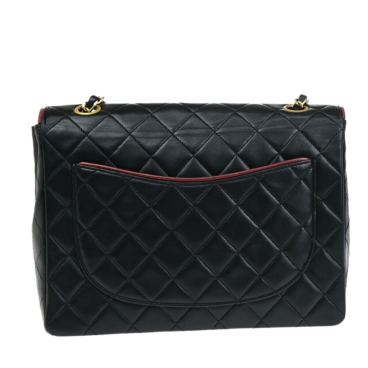 CHANEL CC Matelasse Chain Shoulder Bag Leather Black France Vintage 320RJ932