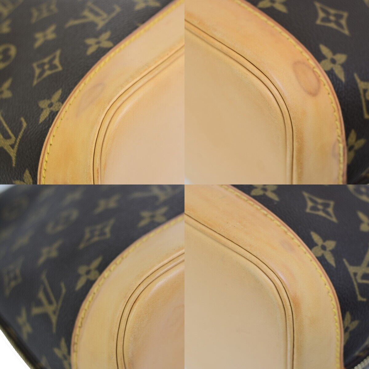 LOUIS VUITTON LV Logo Alma Hand Bag Monogram Leather Brown France M51130 71EC881
