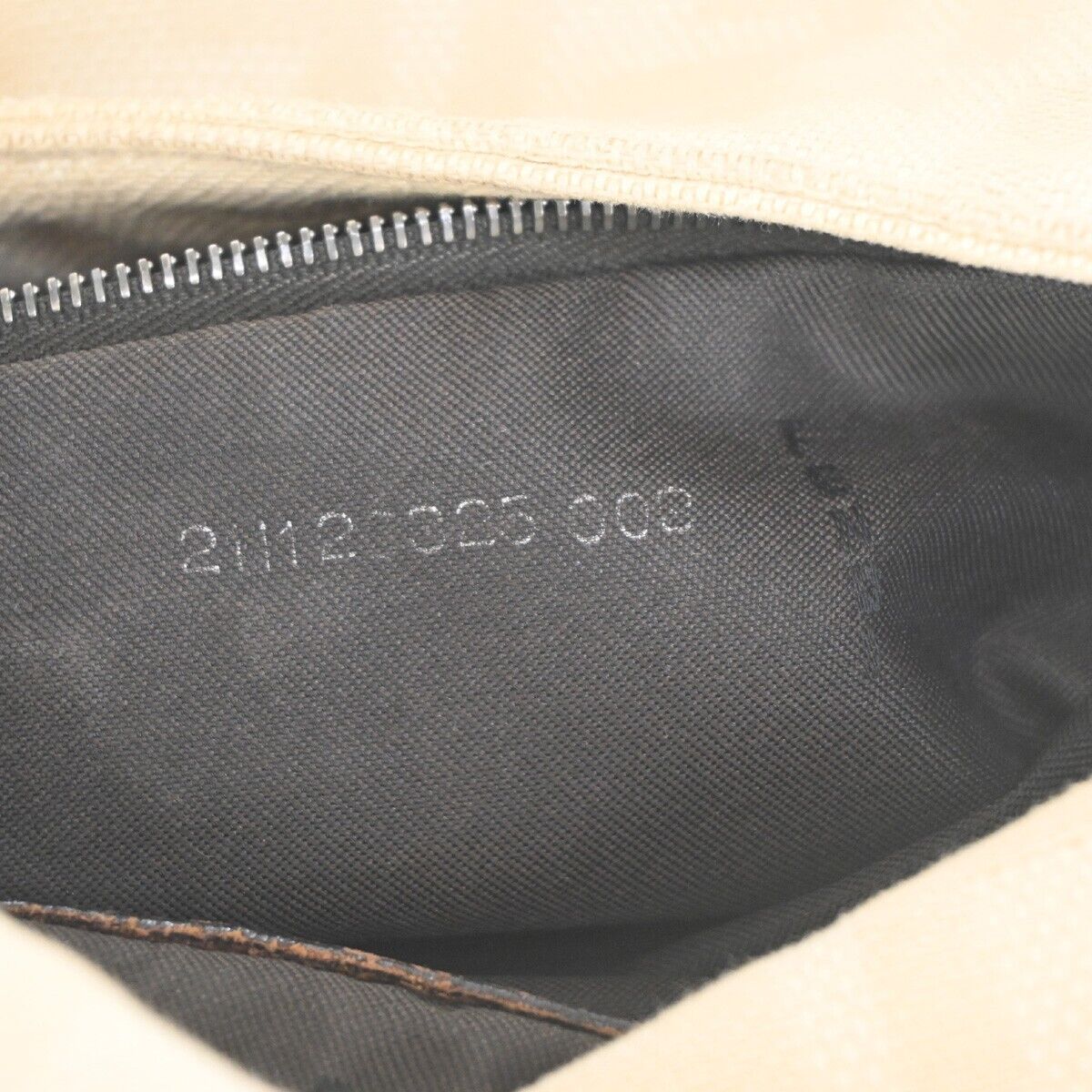 FENDI Zucca Zucchino Pattern Shoulder Bag Canvas Leather Beige  Italy 34SH041