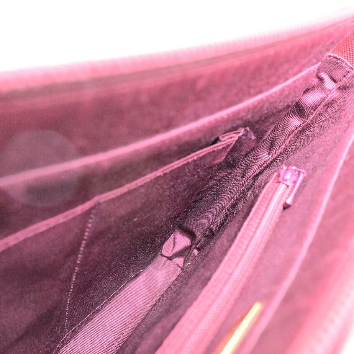 BURBERRY Logo Hand Bag Nova Check Canvas Leather Burgundy GHW 83RK727