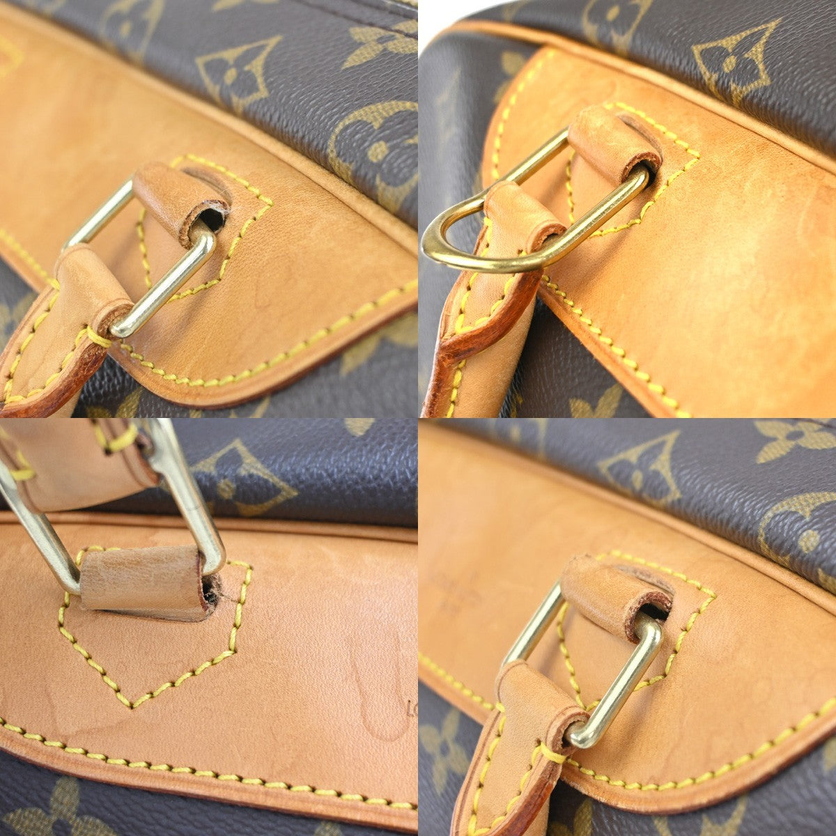 LOUIS VUITTON LV Logo Deauville Hand Bag Monogram Leather Brown M47270 16CA812