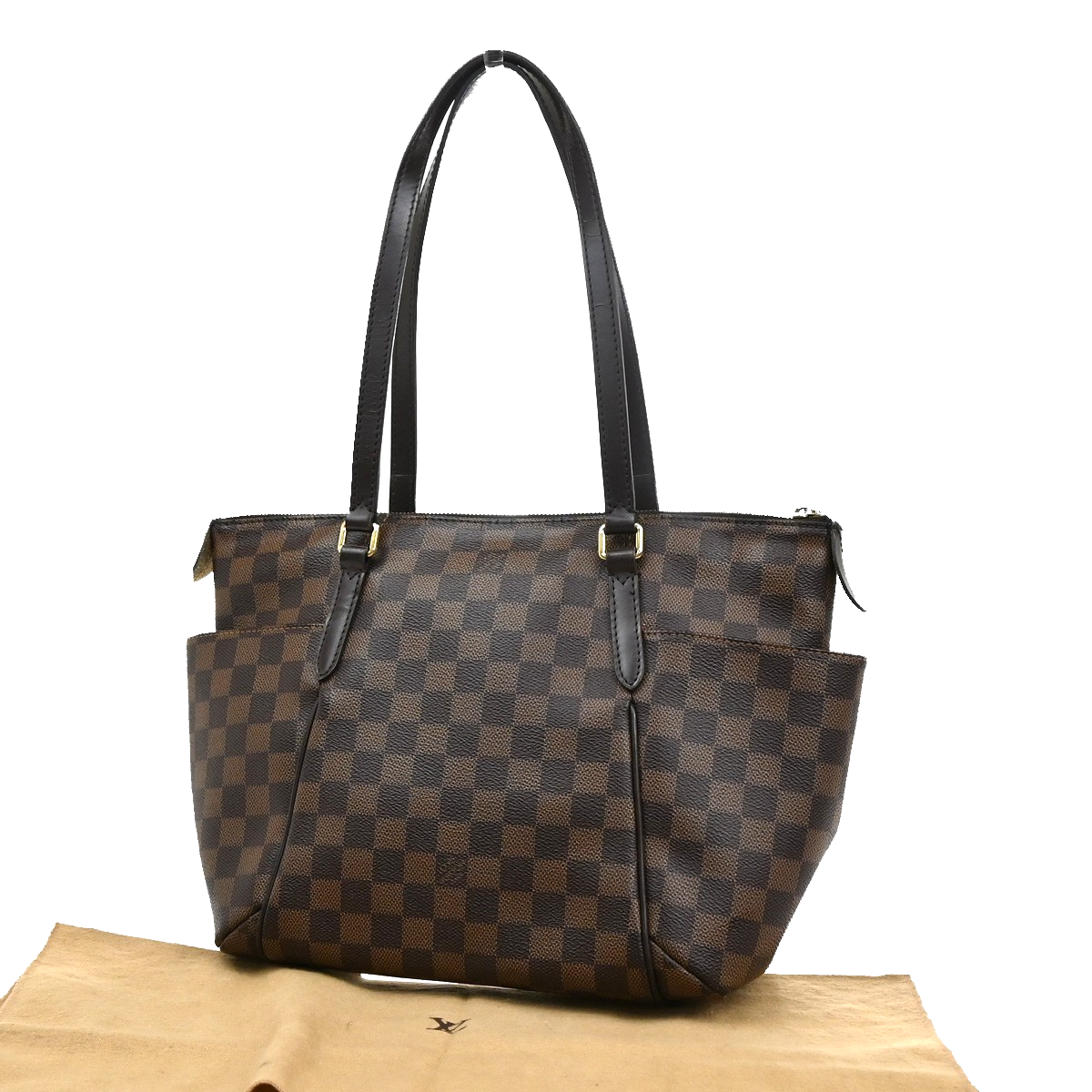 LOUIS VUITTON Logo Totally PM Shoulder Bag Damier Leather Brown N41282 95CA465