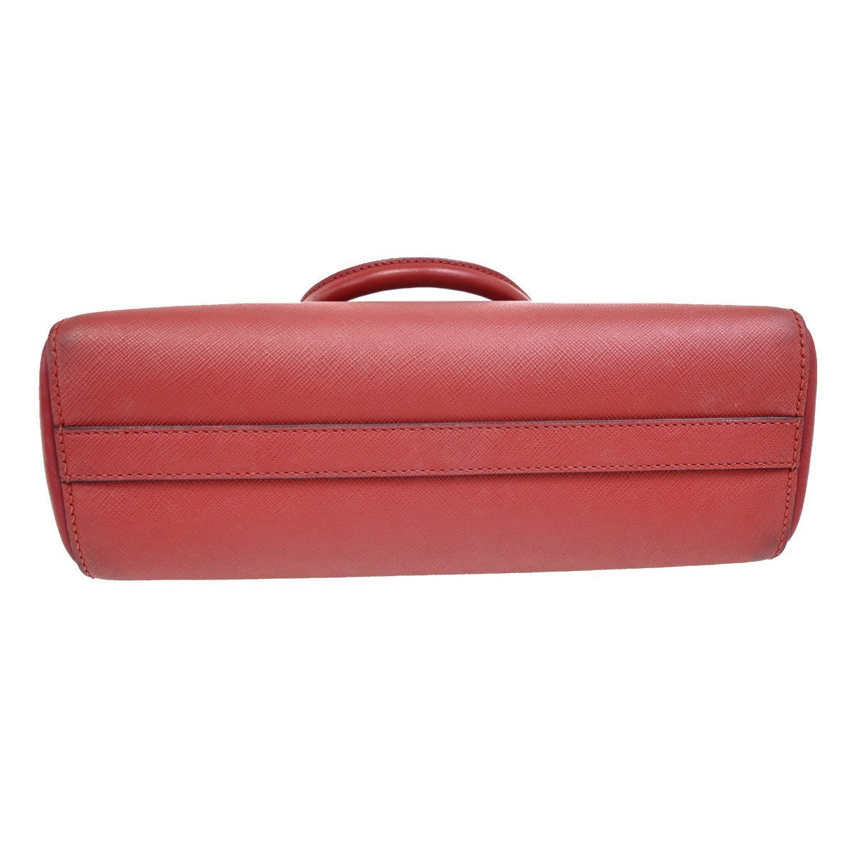 PRADA Logo 2Way Shoulder Hand Bag Saffiano Leather RED GHW 11TA080