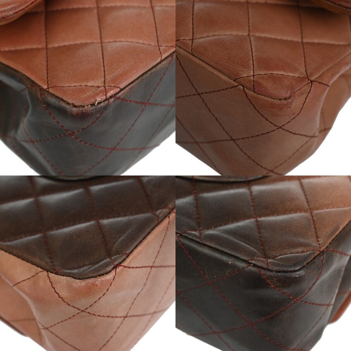 CHANEL CC Matelasse 25 Double Flap Chain Shoulder Bag Leather Gradation 359RJ649