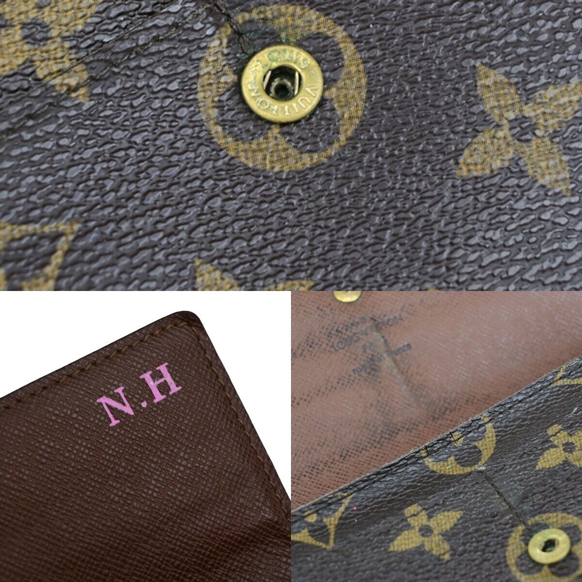 LOUIS VUITTON Logo Portefeuille Sarah Long Wallet Monogram Brown M61734 01EC142