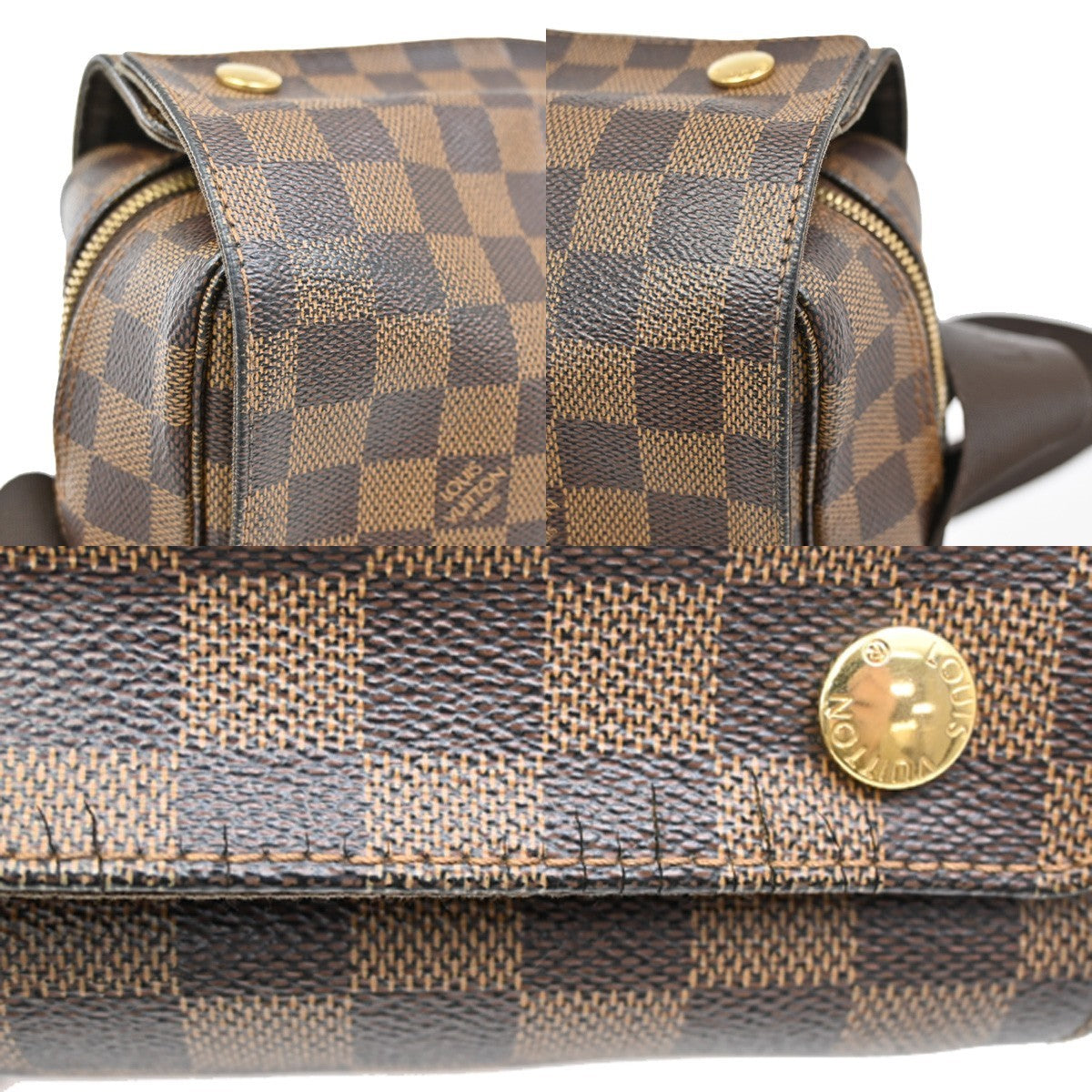 LOUIS VUITTON Naviglio Shoulder Bag Damier Ebene Leather Brown N45255 35KB609