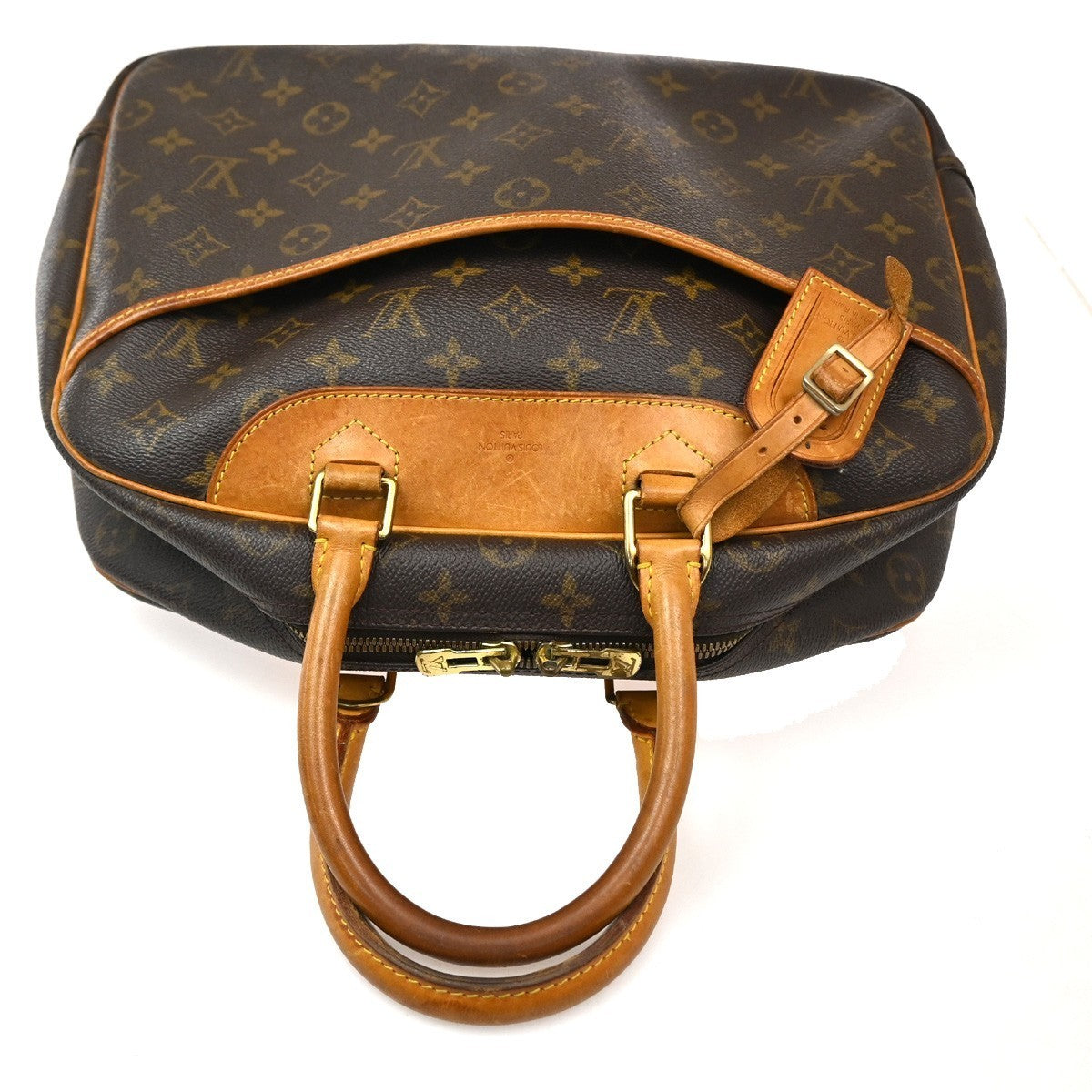 LOUIS VUITTON LV Logo Deauville Hand Bag Monogram Leather Brown M47270 81CA538