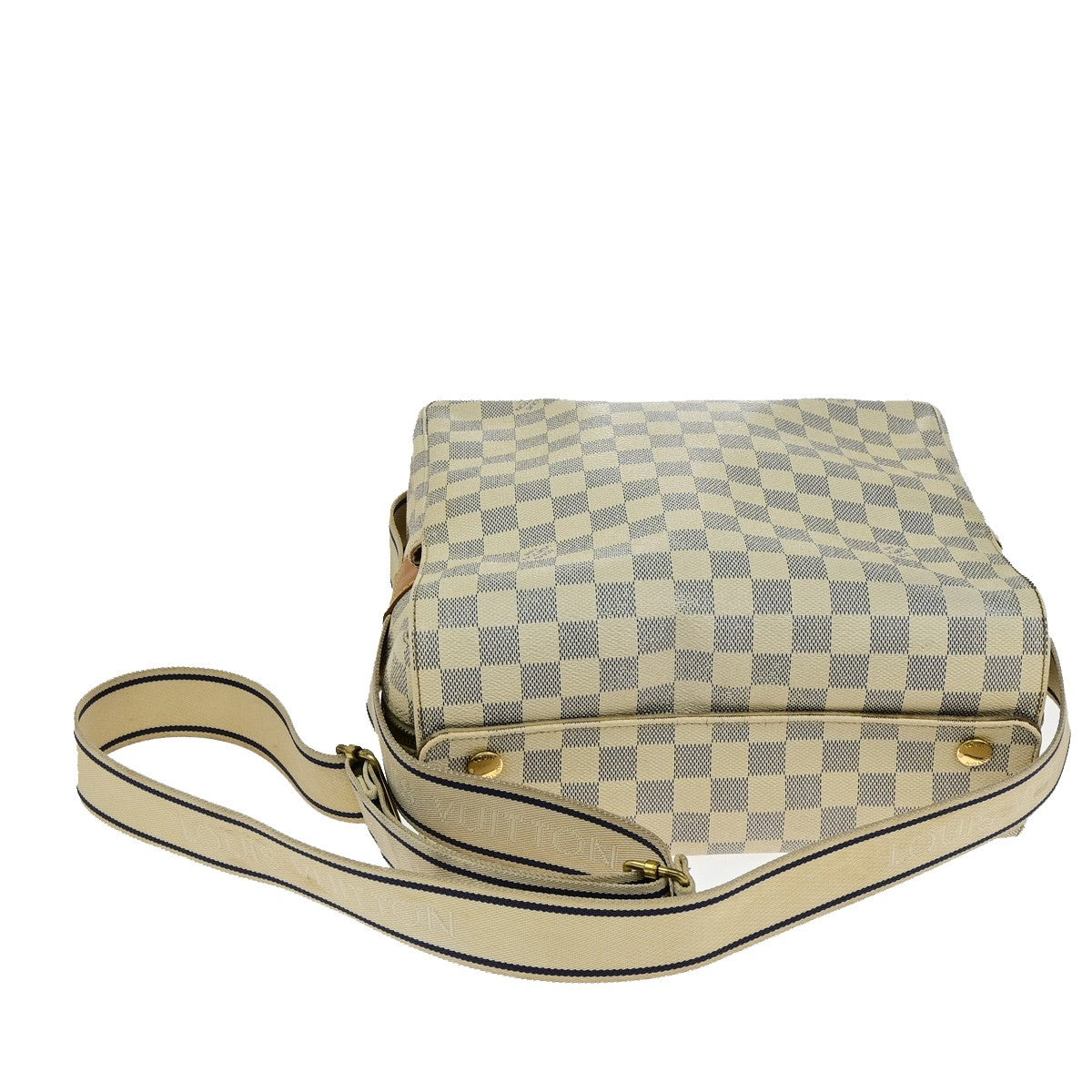 LOUIS VUITTON Naviglio Shoulder Bag Damier Azur Leather White N51189 84YH092